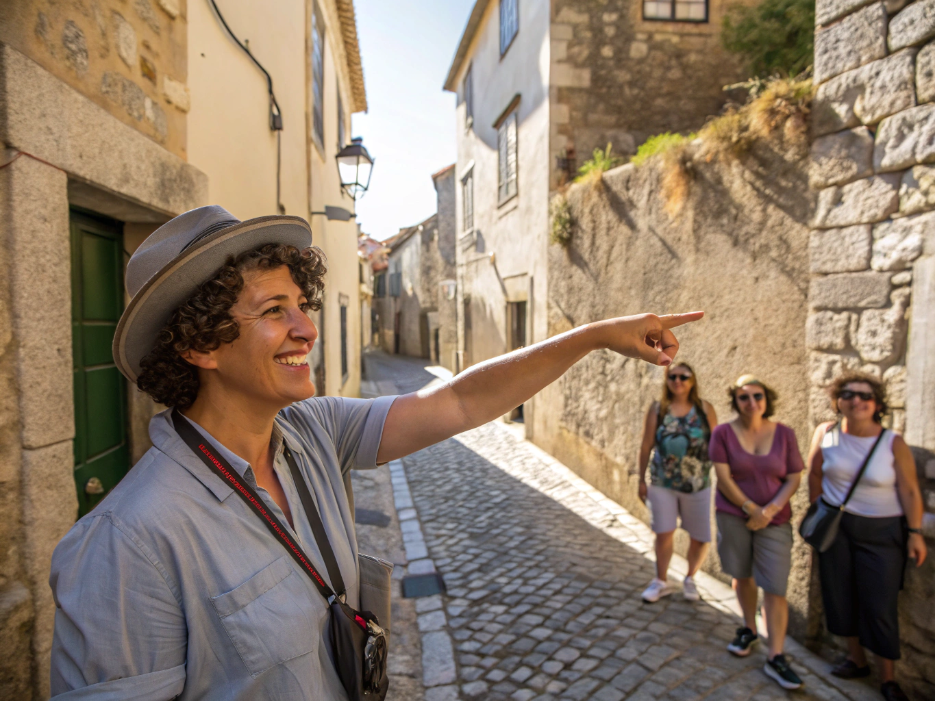 Local guide leading a tour through a historic city
