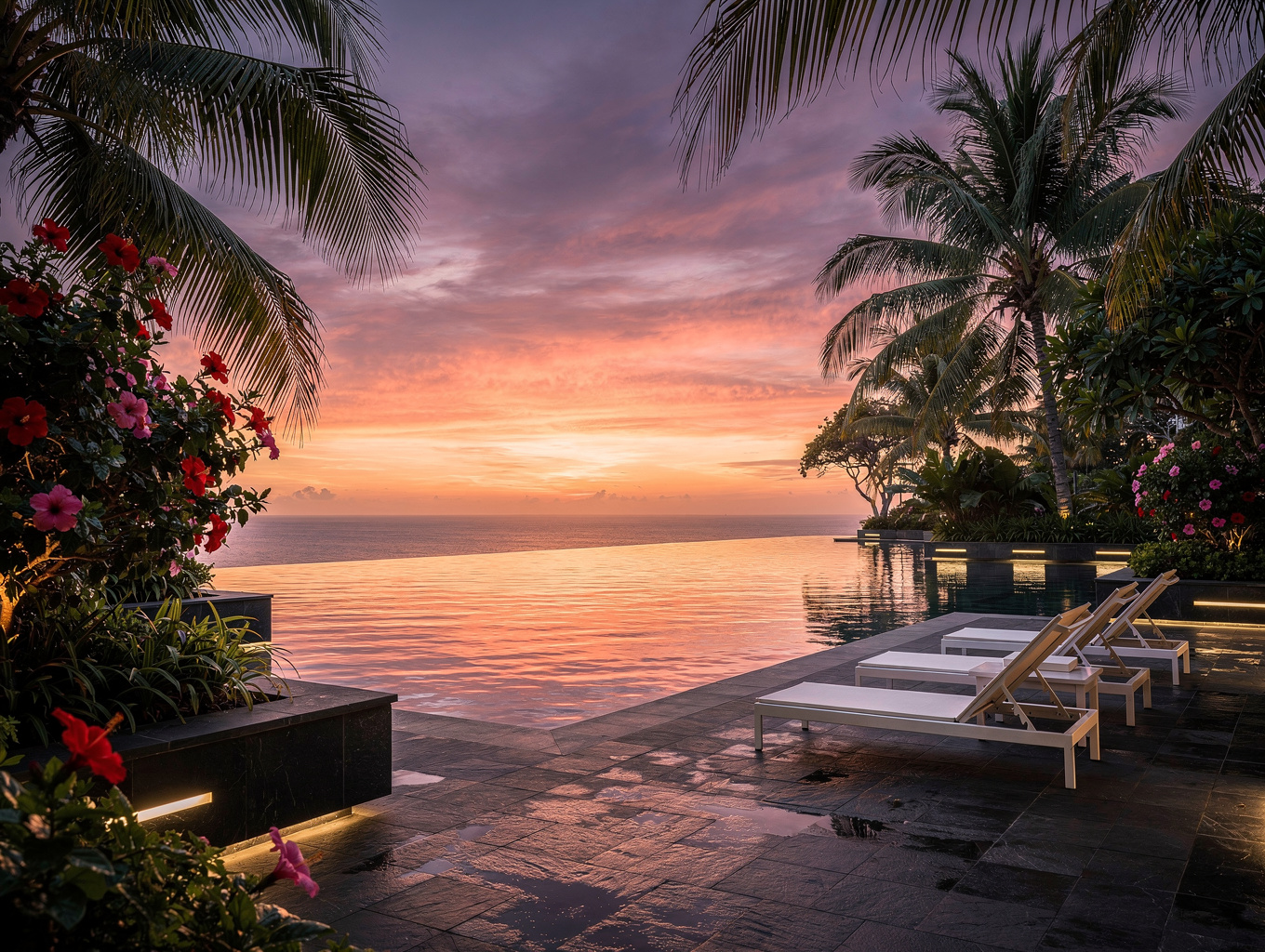 Luxury resort view overlooking a serene landscape