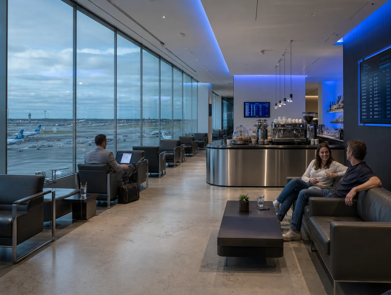 Luxury airport lounge for premium travel partners