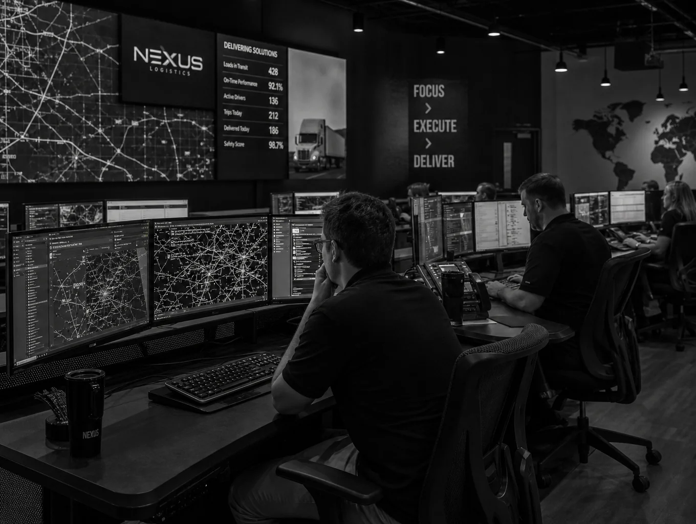 Travel security support team monitoring global trips